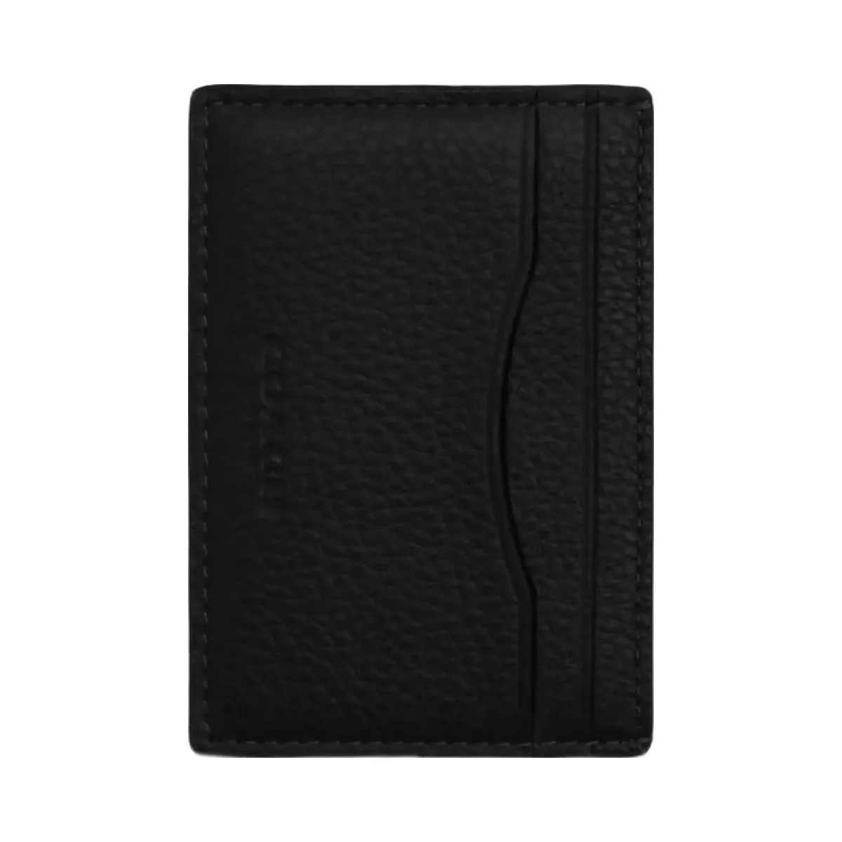 Coach Card Case With Money Clip Pebbled Leather-Gunmetal-Black - HypeFly India View 2