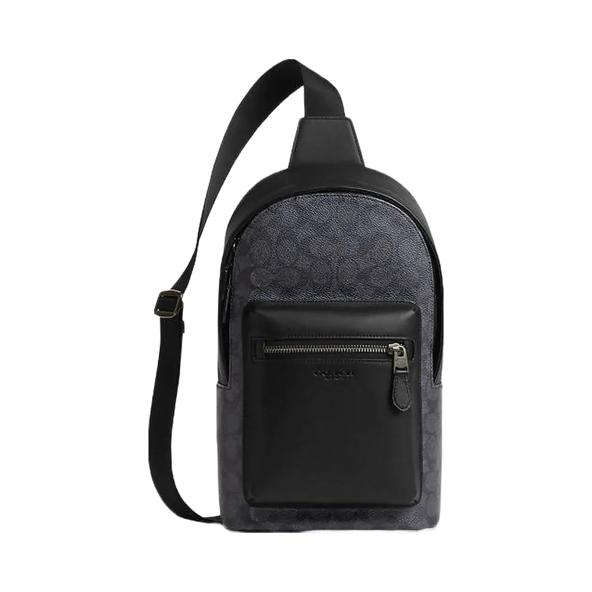 Coach West Pack In Signature Canvas Signature Canvas-Gunmetal-Charcoal-Black - HypeFly India View 1