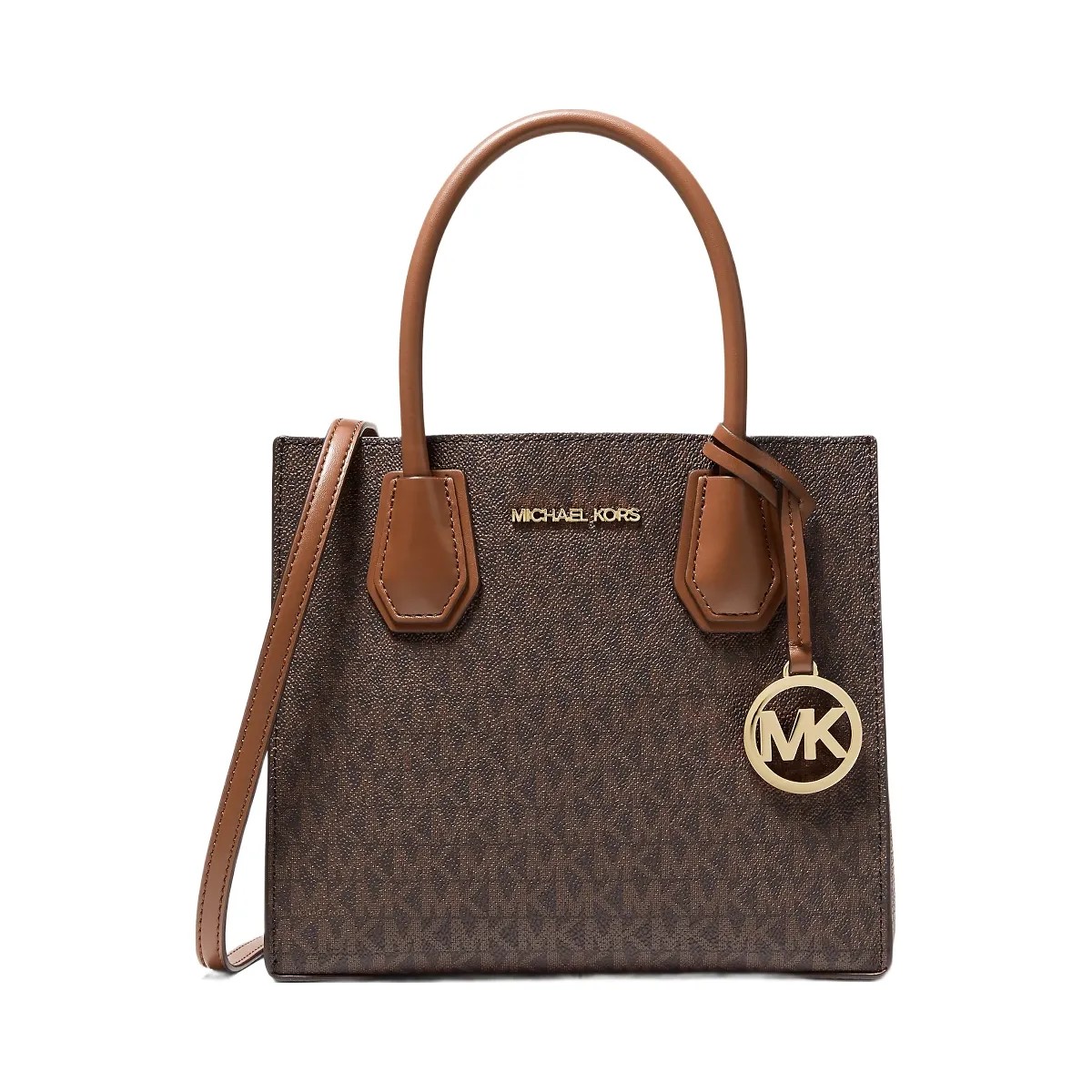 Michael Kors Mercer Medium Logo and Leather Accordion Crossbody Bag Brown - HypeFly India View 1