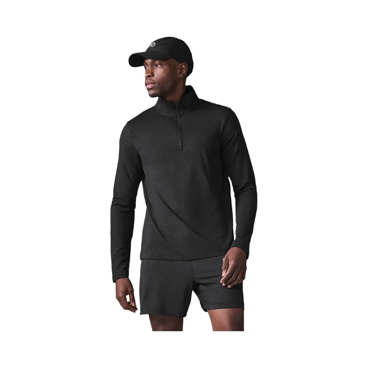 Alo Men's Conquer 1/4 Zip Reform Long Sleeve - Black - HypeFly India View 3