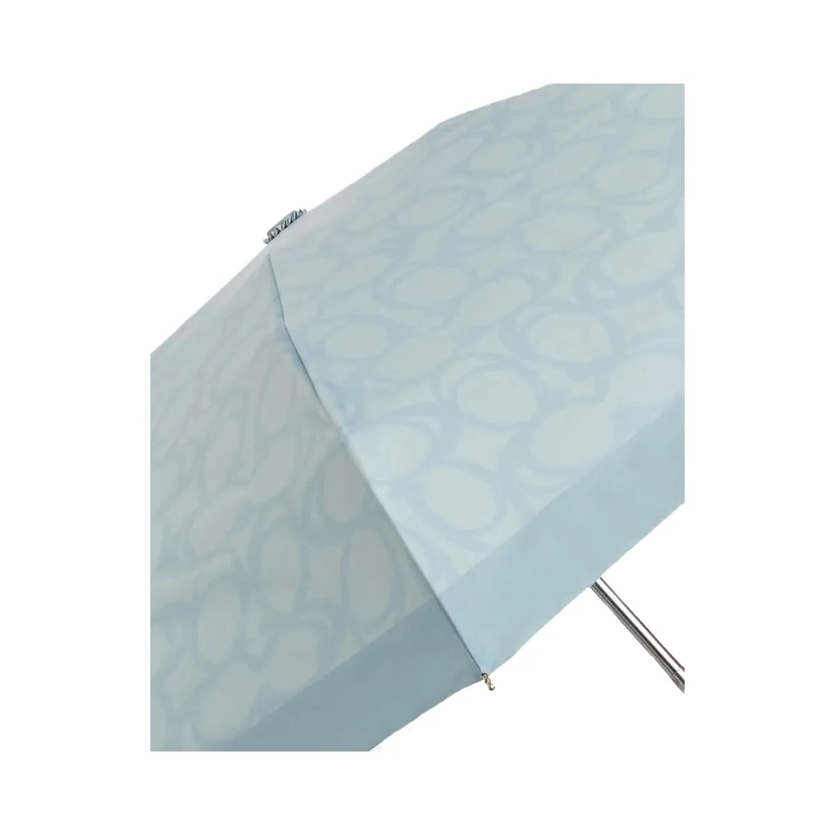 Coach Uv Protection Mini Umbrella In Sketch Signature Print Signature Canvas-Silver-Ice Blue - HypeFly India View 1