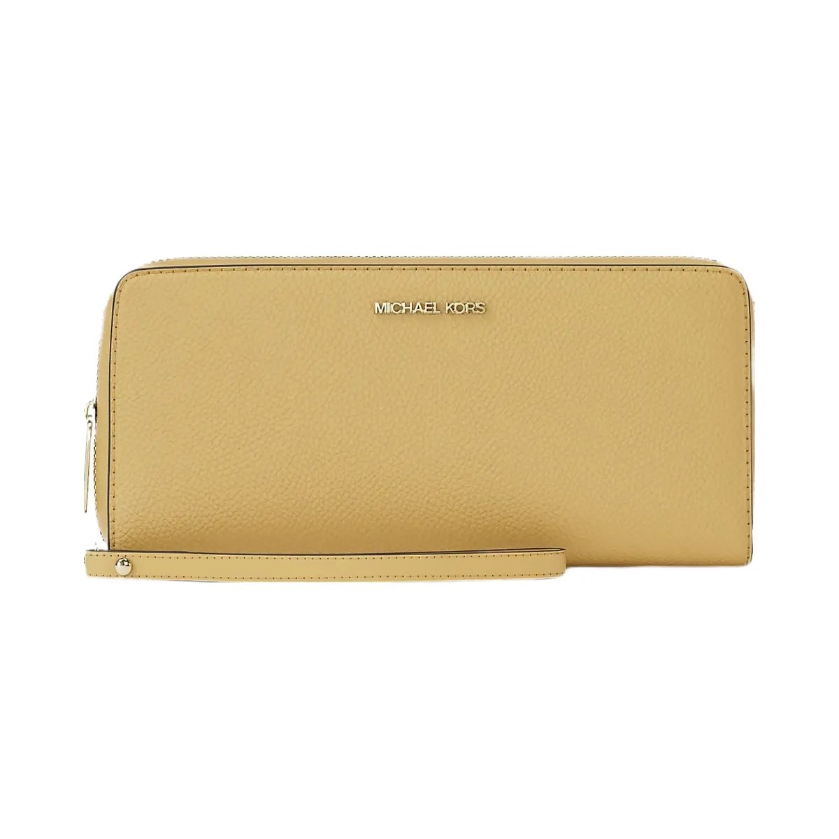 Michael Kors Jet Set Travel Large Pebbled Leather Wristlet Honey - HypeFly India View 1