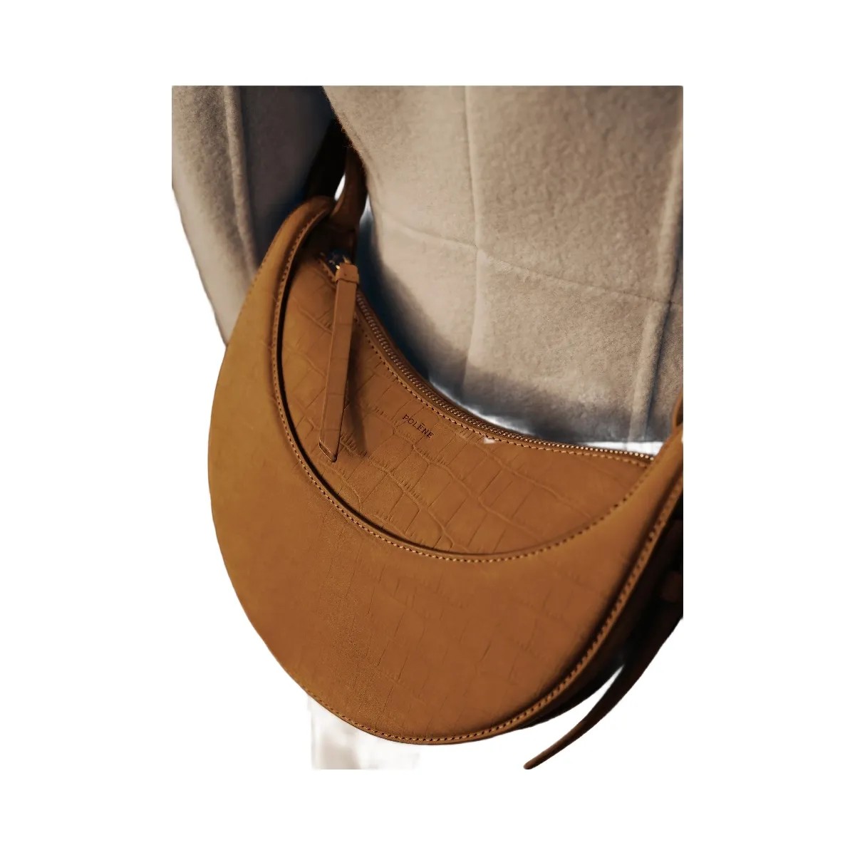 Polene Numero Dix Crocodile Nubuck Cinnamon - HypeFly India View 3