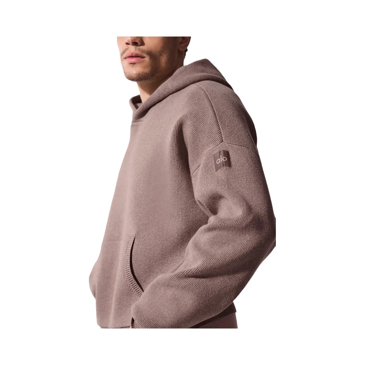Alo Men's Scholar Hooded Sweater - Mushroom Heather - HypeFly India View 4