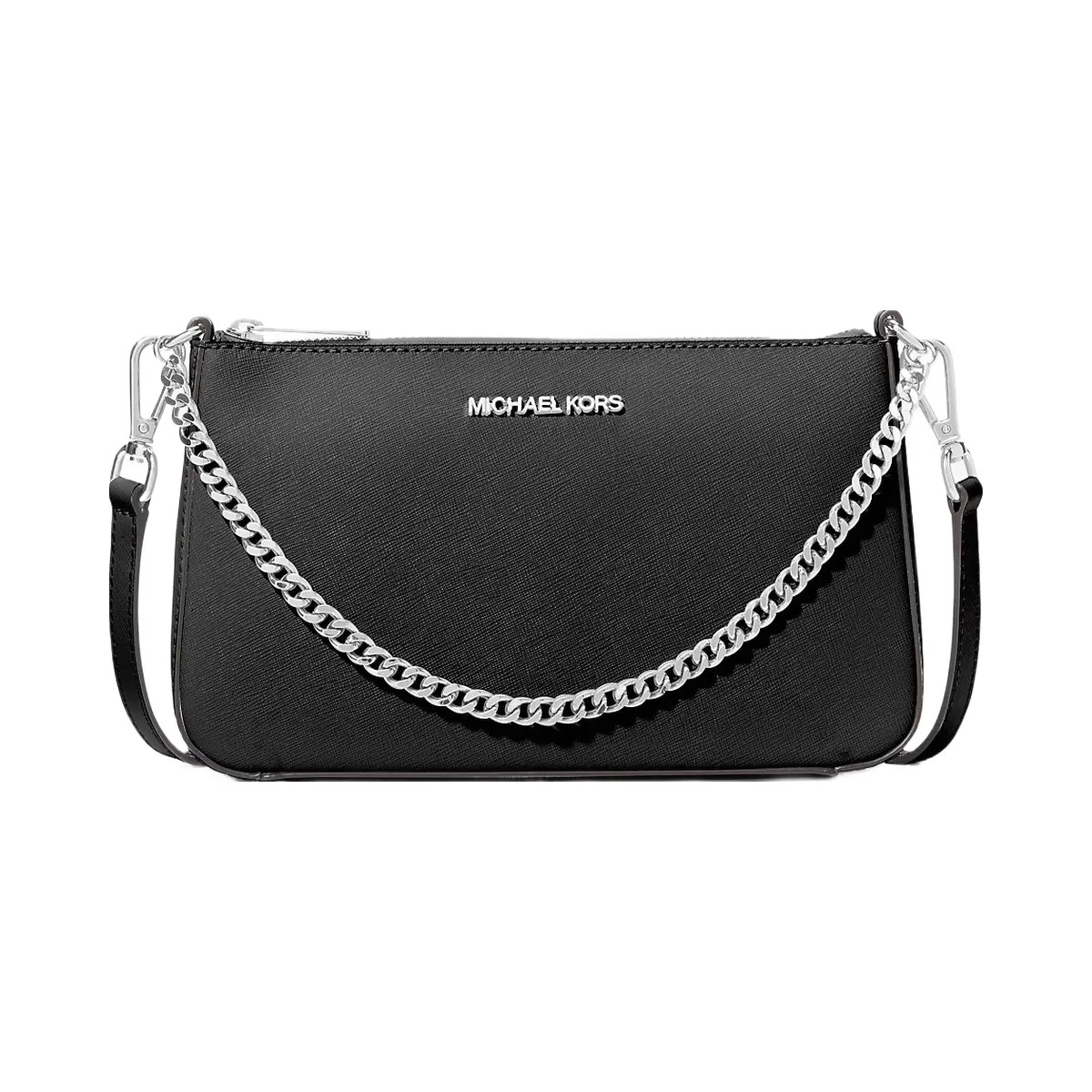 Michael Kors Jet Set Medium Saffiano Leather Crossbody Bag Black - HypeFly India View 1