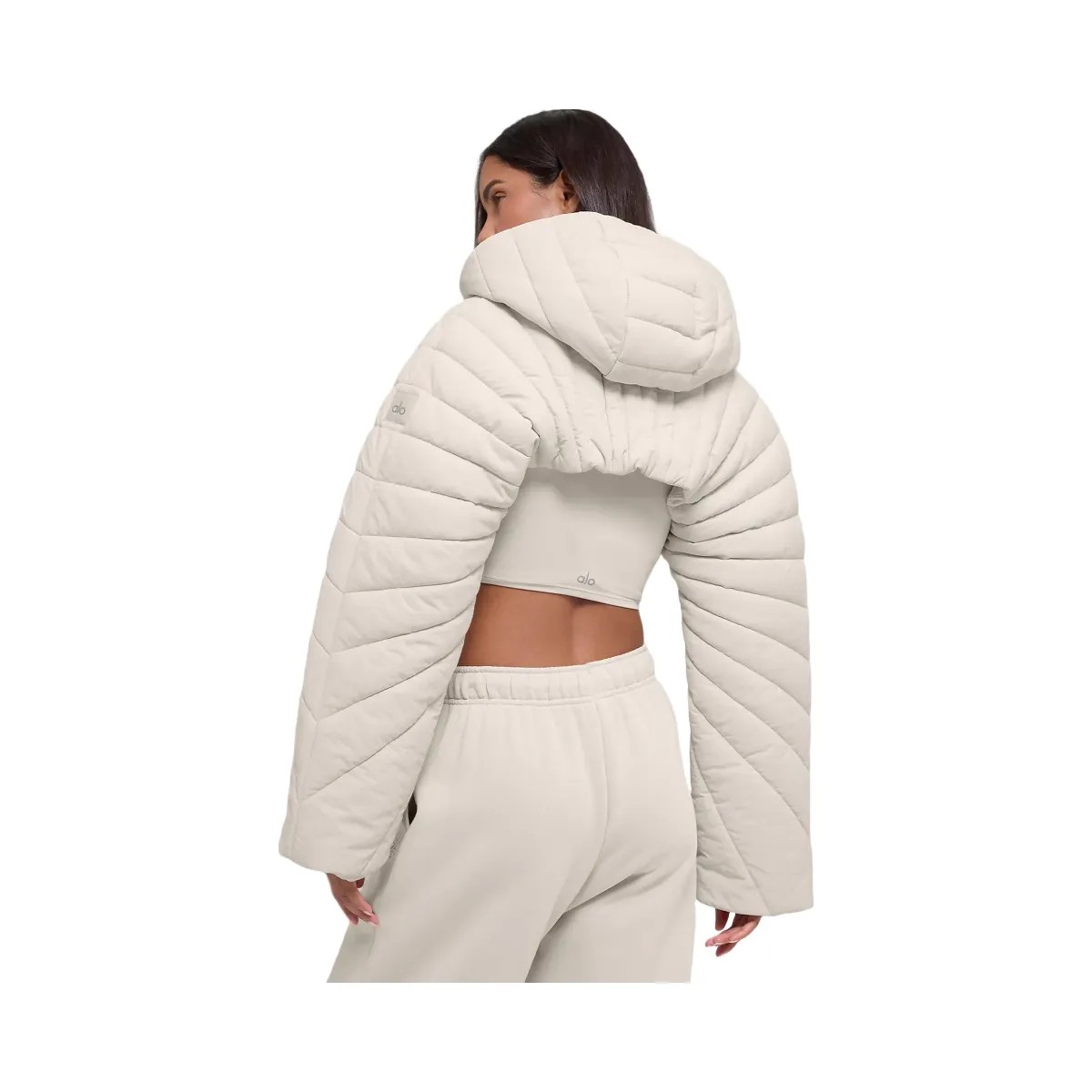 Alo Women's Quilted Starlight Puffer Shrug - Bone - HypeFly India View 3