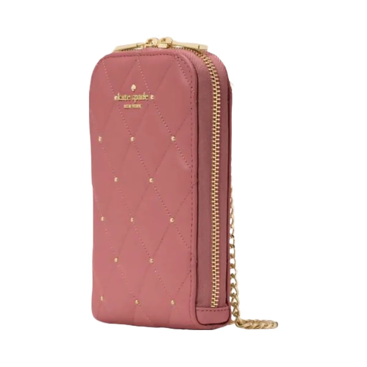Kate Spade Carey Quilted Studded Phone Chain Crossbody Pomegranate - HypeFly India View 3