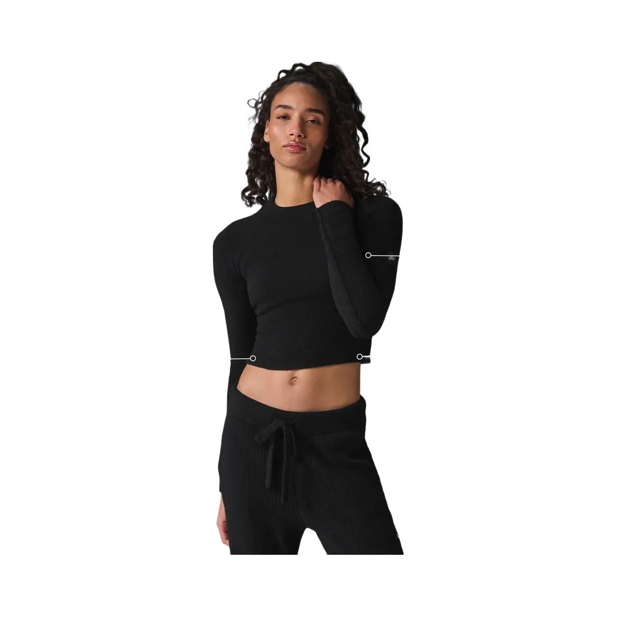 Alo Women's Snuggle Up Sweater Long Sleeve - Black - HypeFly India View 1