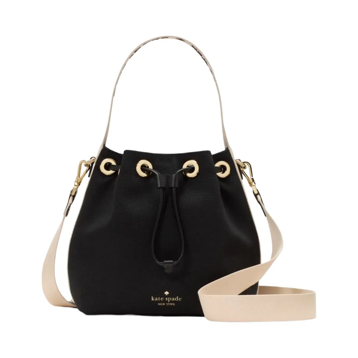 Kate Spade Kip Canvas Bucket Bag Black - HypeFly India View 1