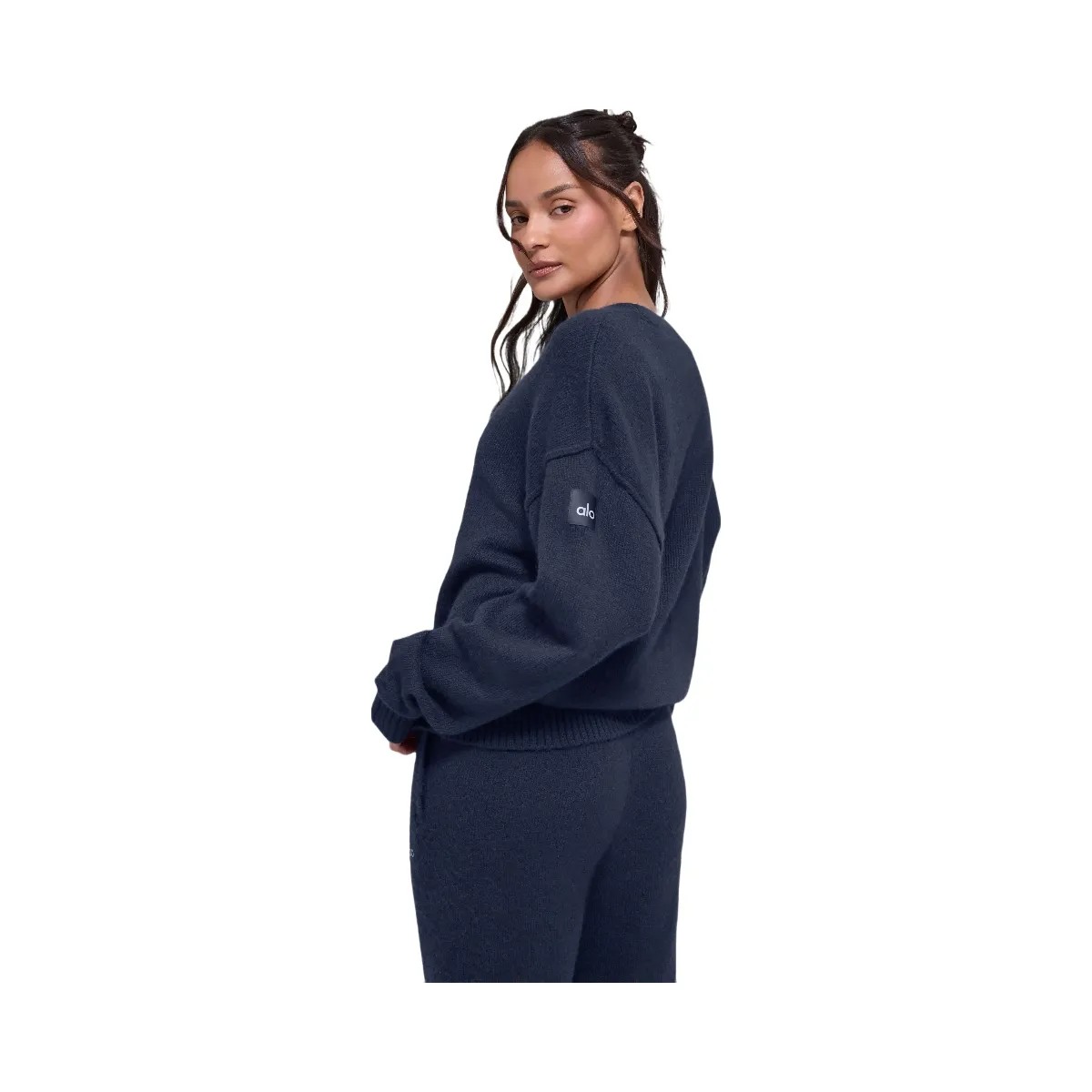 Alo Unisex Wool Cashmere New Class Crewneck Sweater - Navy - HypeFly India View 3