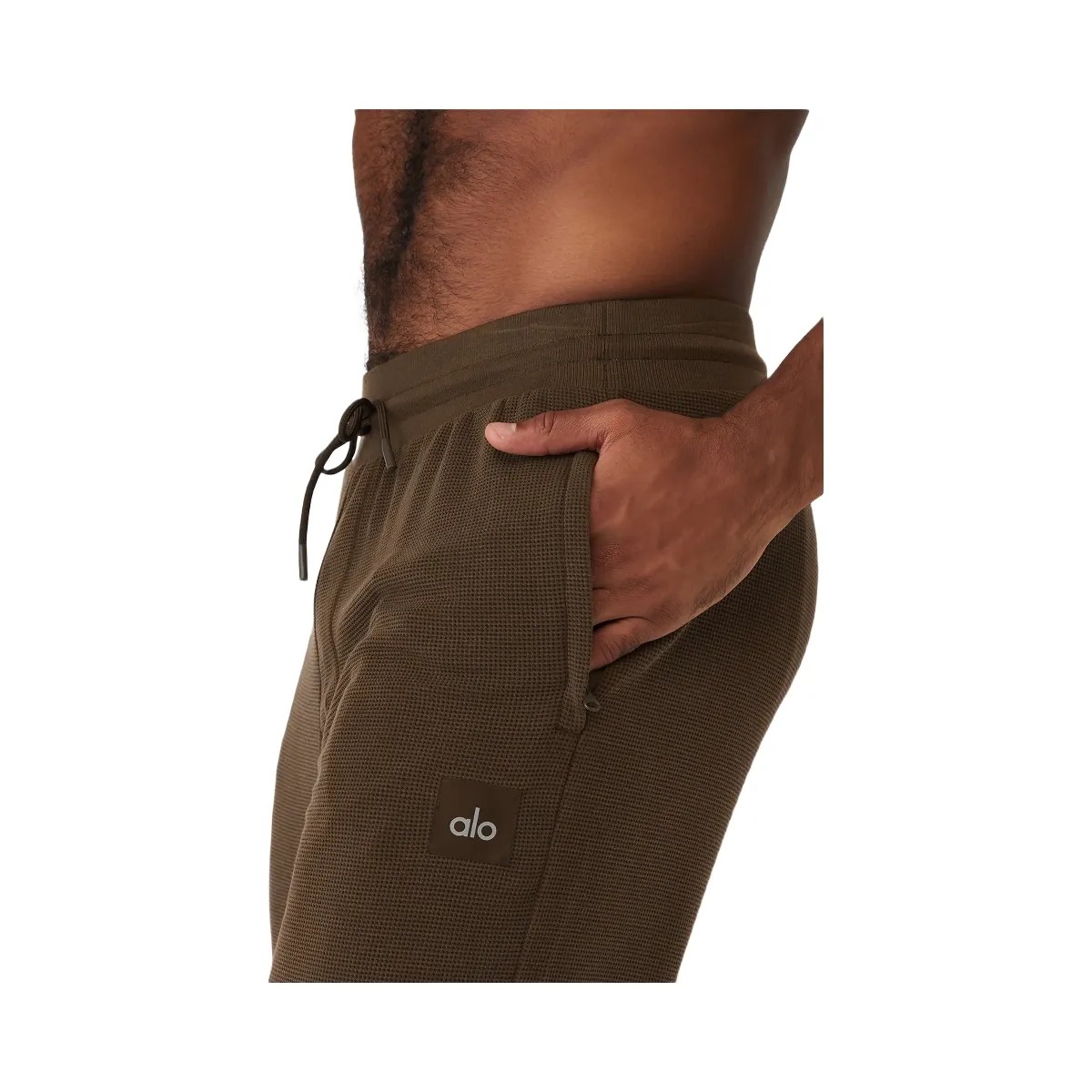 Alo Men's Micro Waffle Fast Break Sweatpant - Espresso - HypeFly India View 3