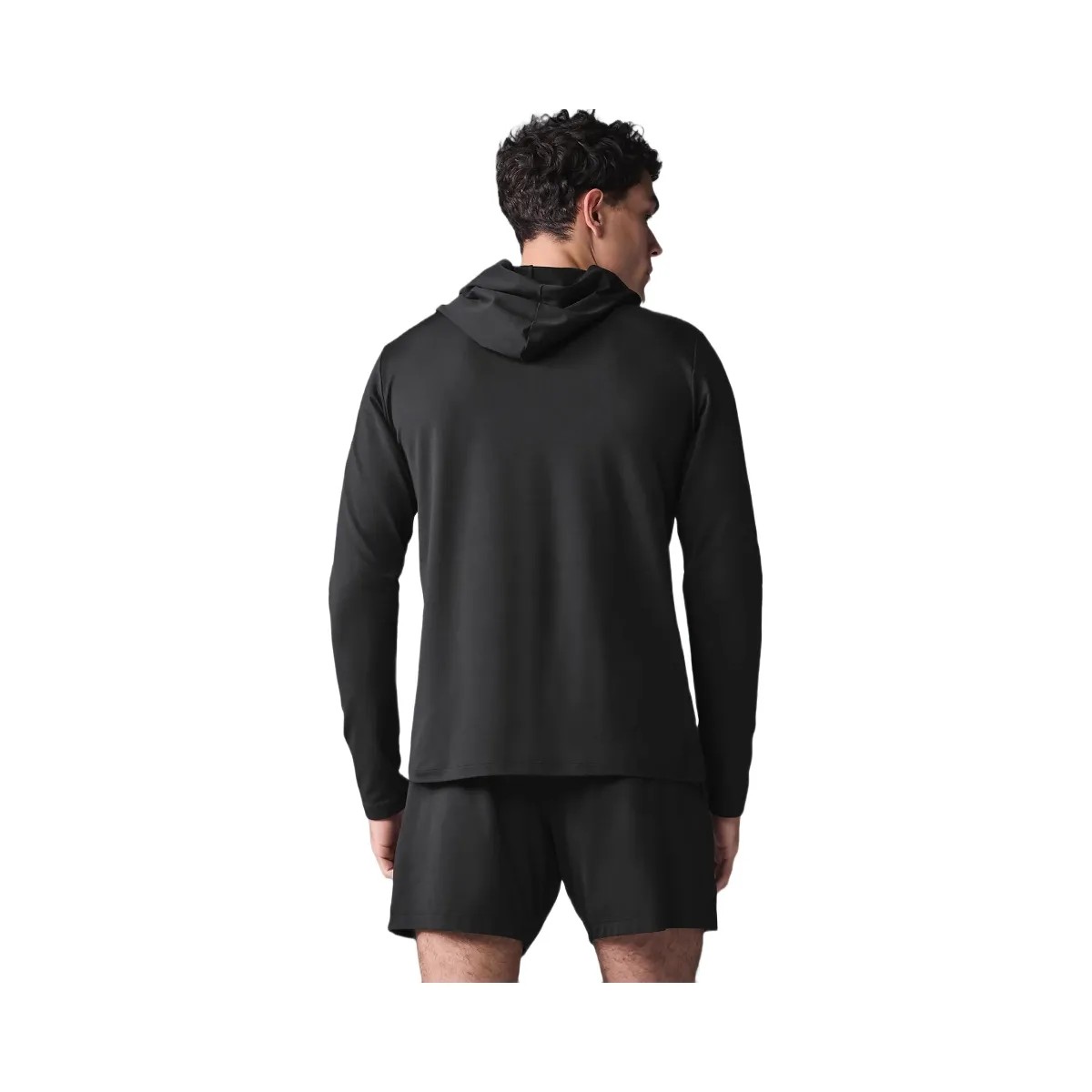 Alo Men's Conquer Reform Long Sleeve With Hood - Black - HypeFly India View 3