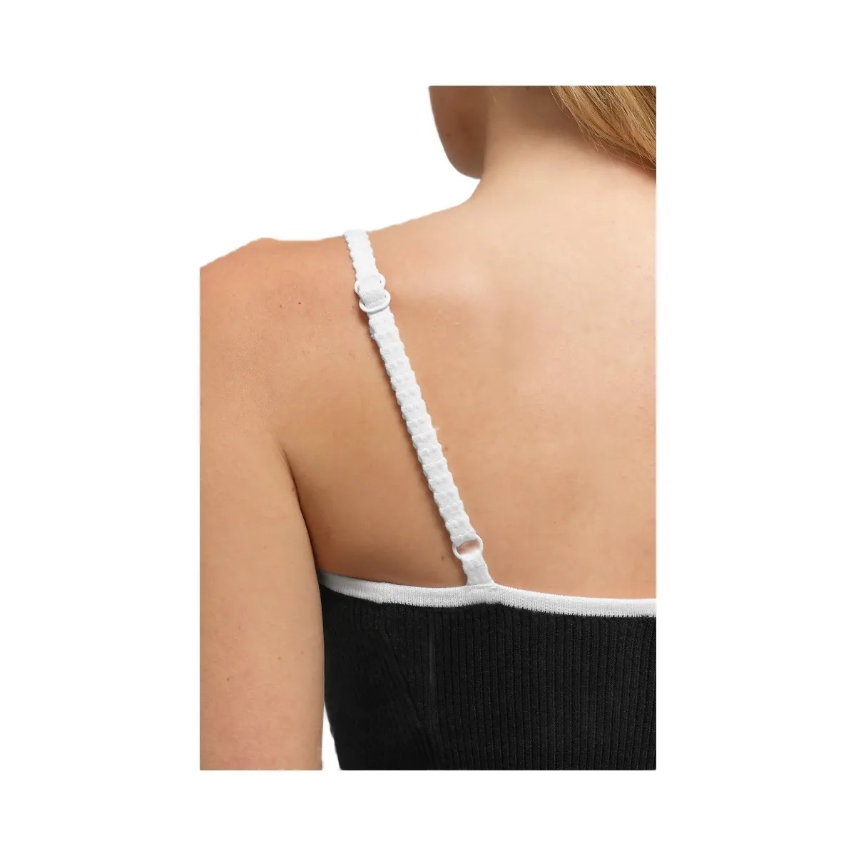 Alo Women's Ribbed Sweater Knit Highline Dress - Black/White - HypeFly India View 3