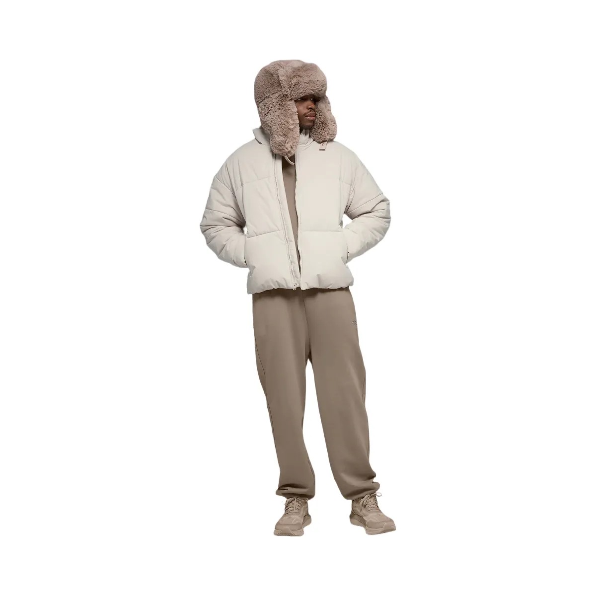 Alo Men's Stretch Woven Street Puffer - Bone - HypeFly India View 3