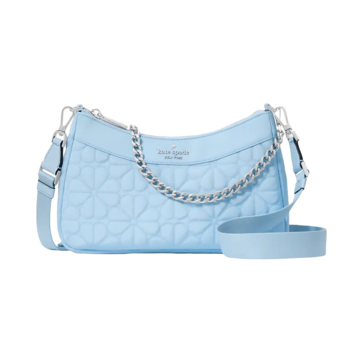 Kate Spade Flower Quilted Fabric Convertible Crossbody Montauk Blue - HypeFly India View 1