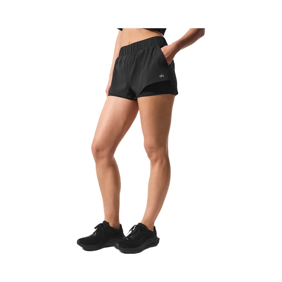 Alo Women's Sport Star Short - Black - HypeFly India View 4