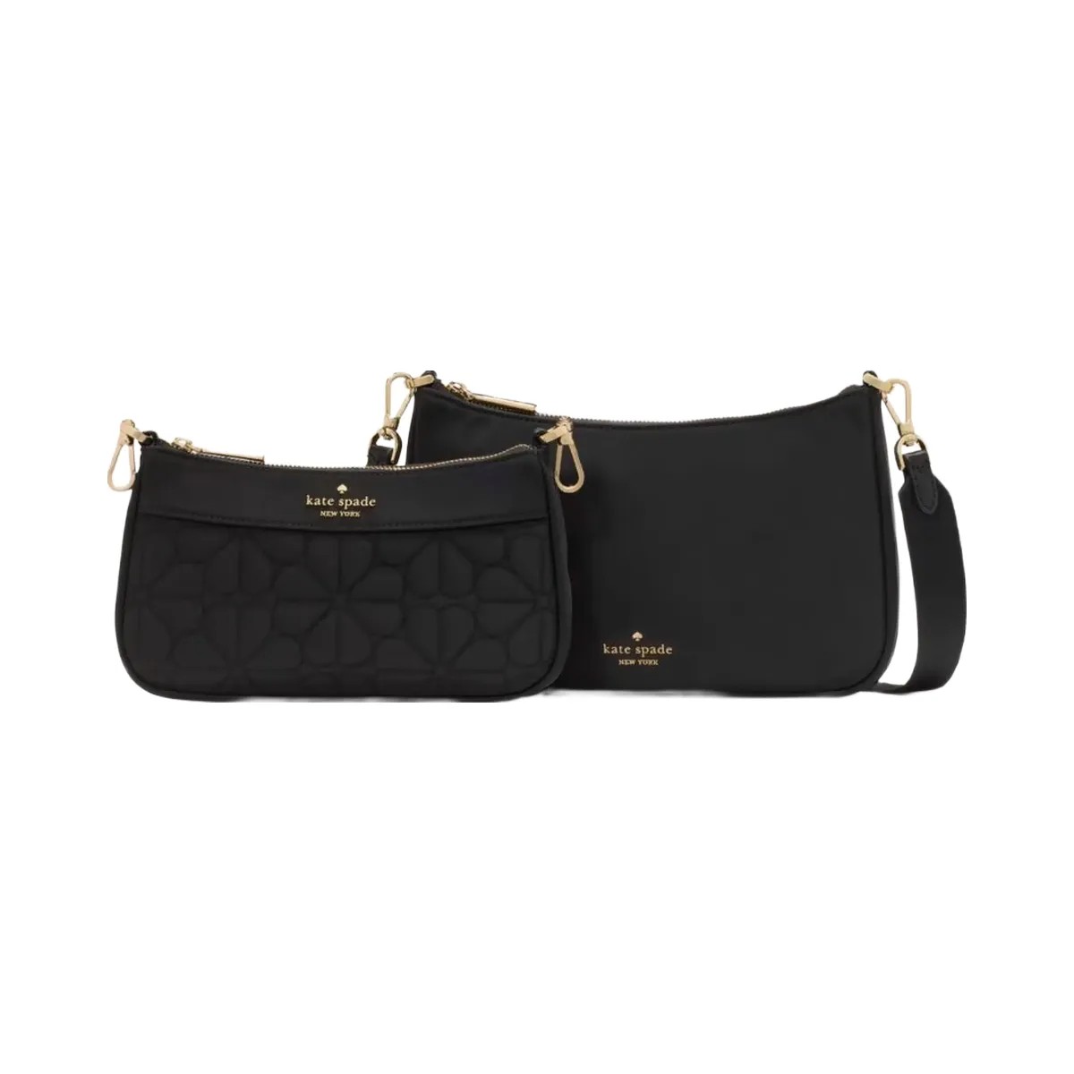 Kate Spade Duet Quilted Fabric Small Crossbody Black - HypeFly India View 1
