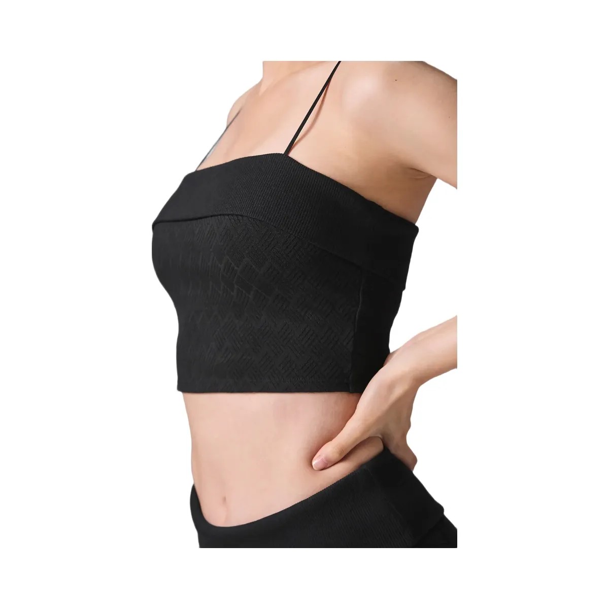 Alo Women's Doubles Only Bra Tank - Black - HypeFly India View 4