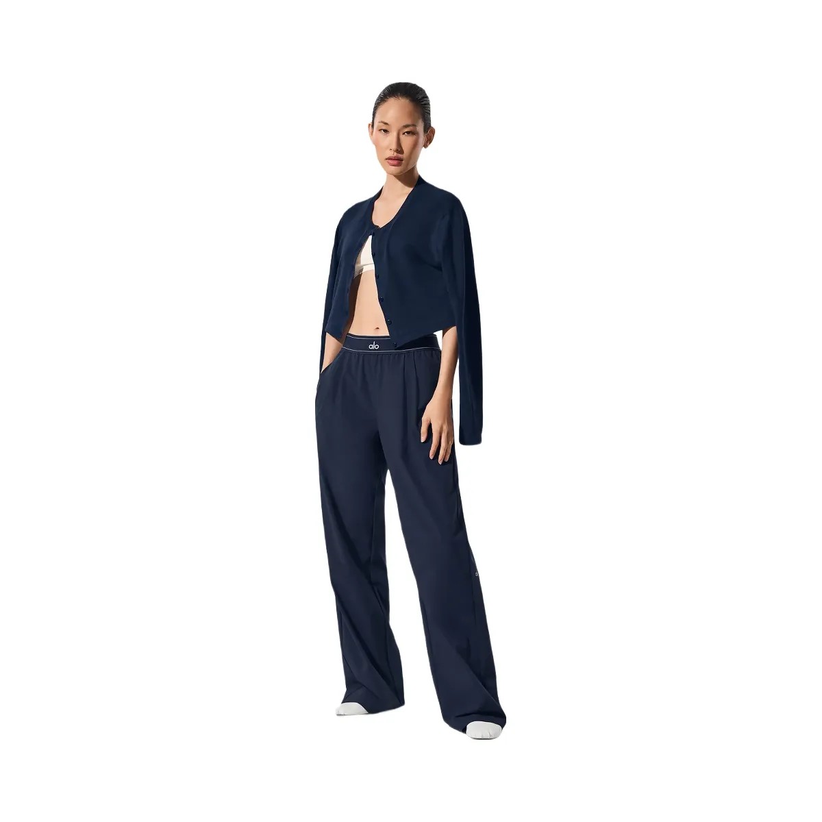 Alo Women's Suit Up Trouser (Long) - Navy - HypeFly India View 4