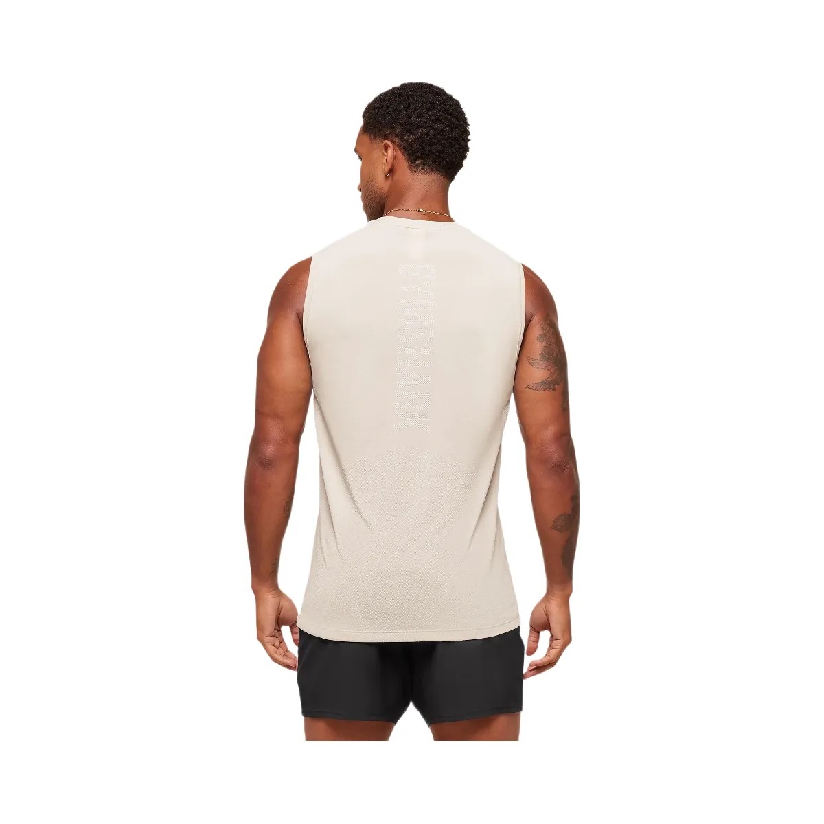 Gymshark Lightweight Seamless Tank - Pebble Grey/White - HypeFly India View 3