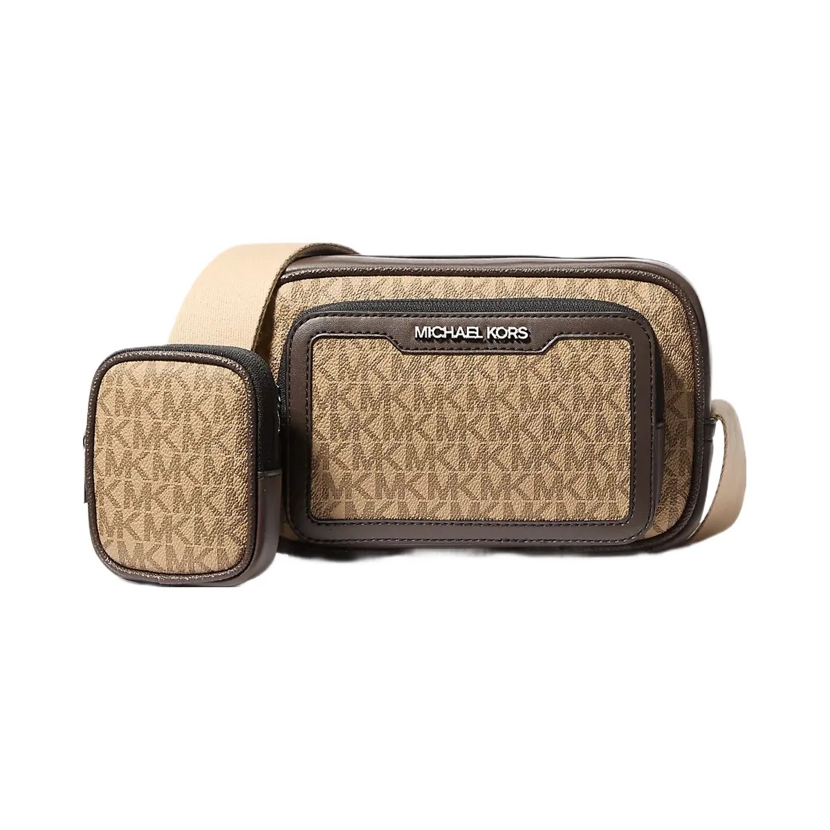 Michael Kors Cooper Signature Logo Camera Crossbody Bag With Pouch Camel - HypeFly India View 1