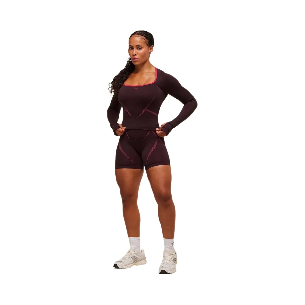 Gymshark Apex Lift Seamless Short - Cherry Purple/Build Pink - HypeFly India View 4