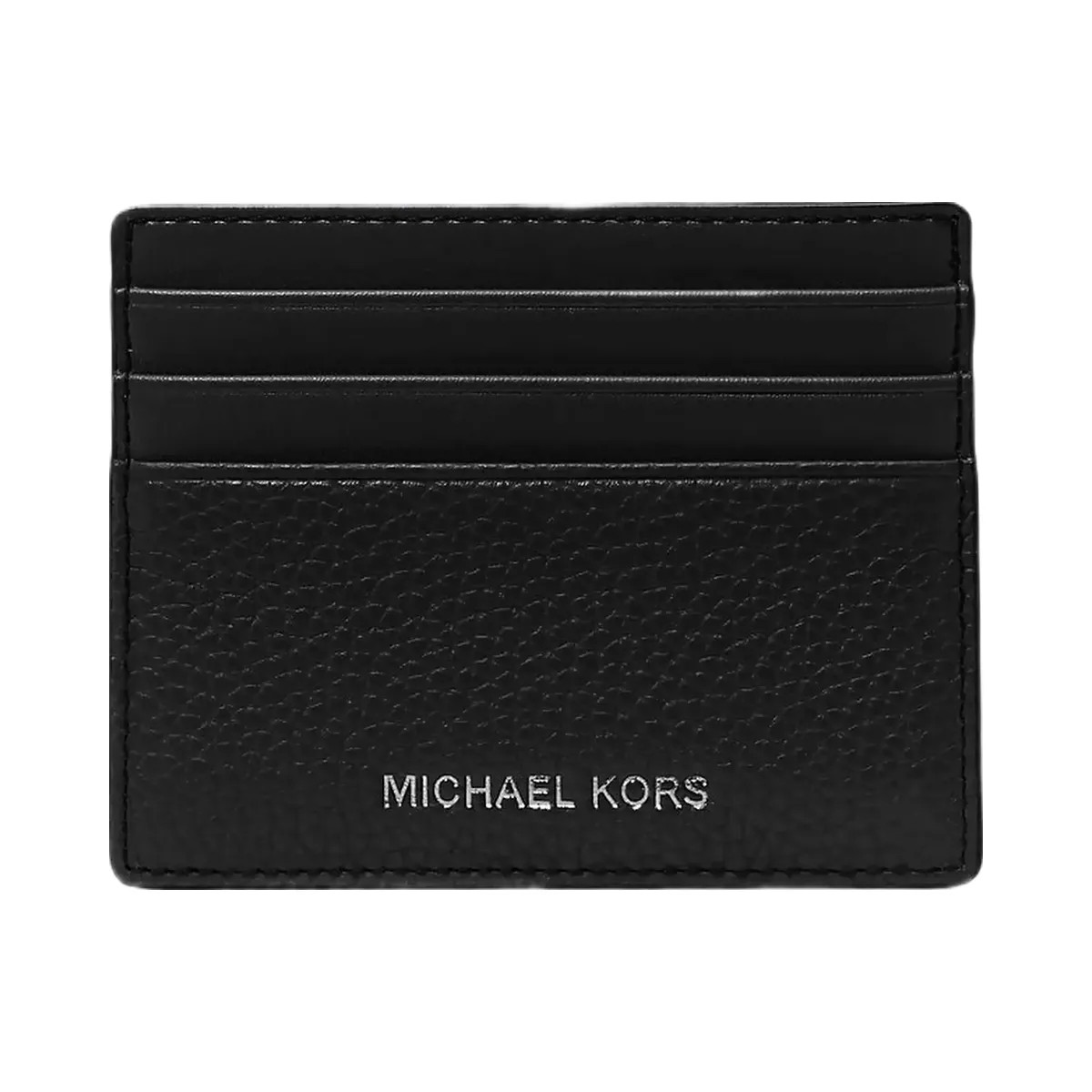 Michael Kors Cooper Pebbled Leather Tall Card Case Black - HypeFly India View 1