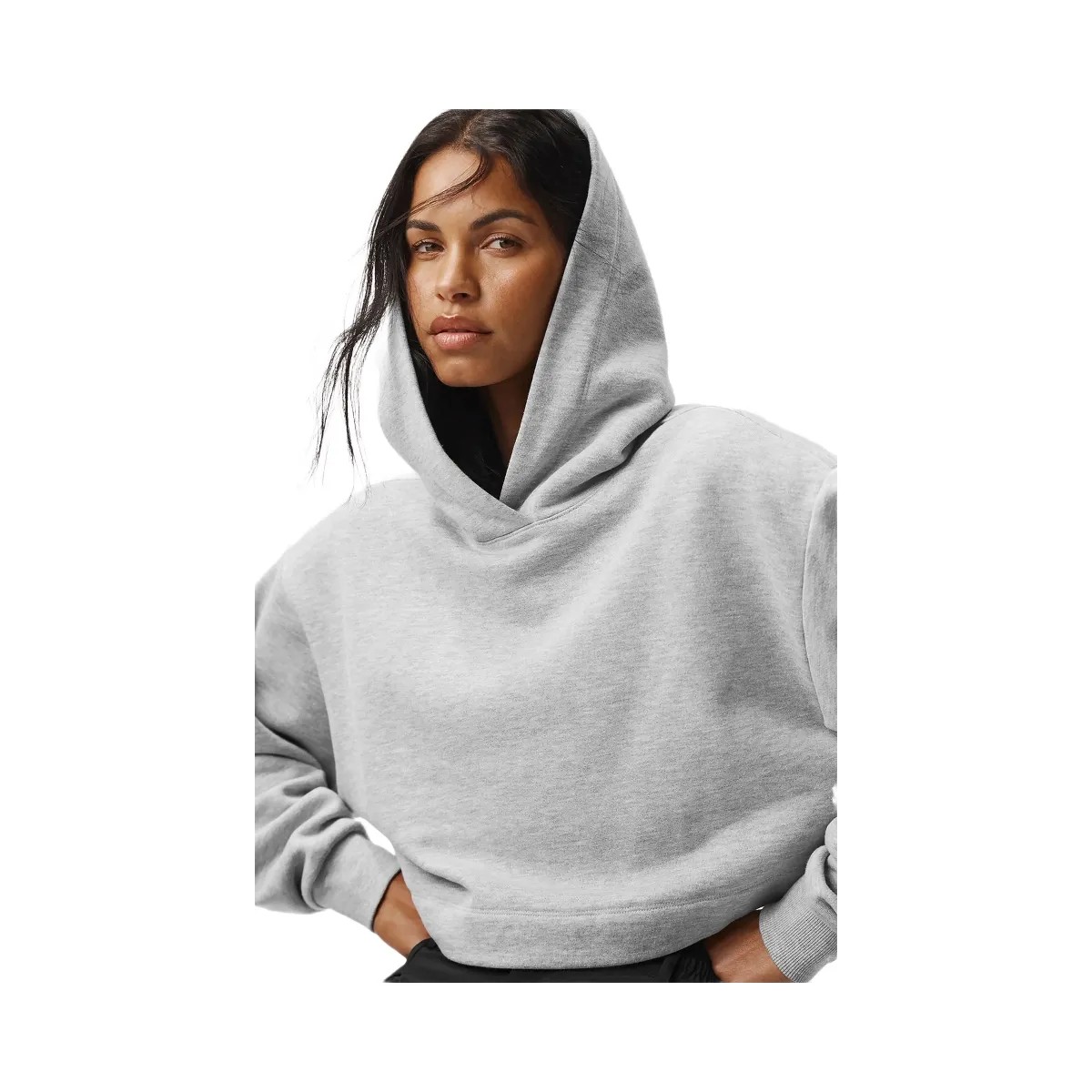 Alo Women's Bae Hoodie - Athletic Heather Grey - HypeFly India View 4