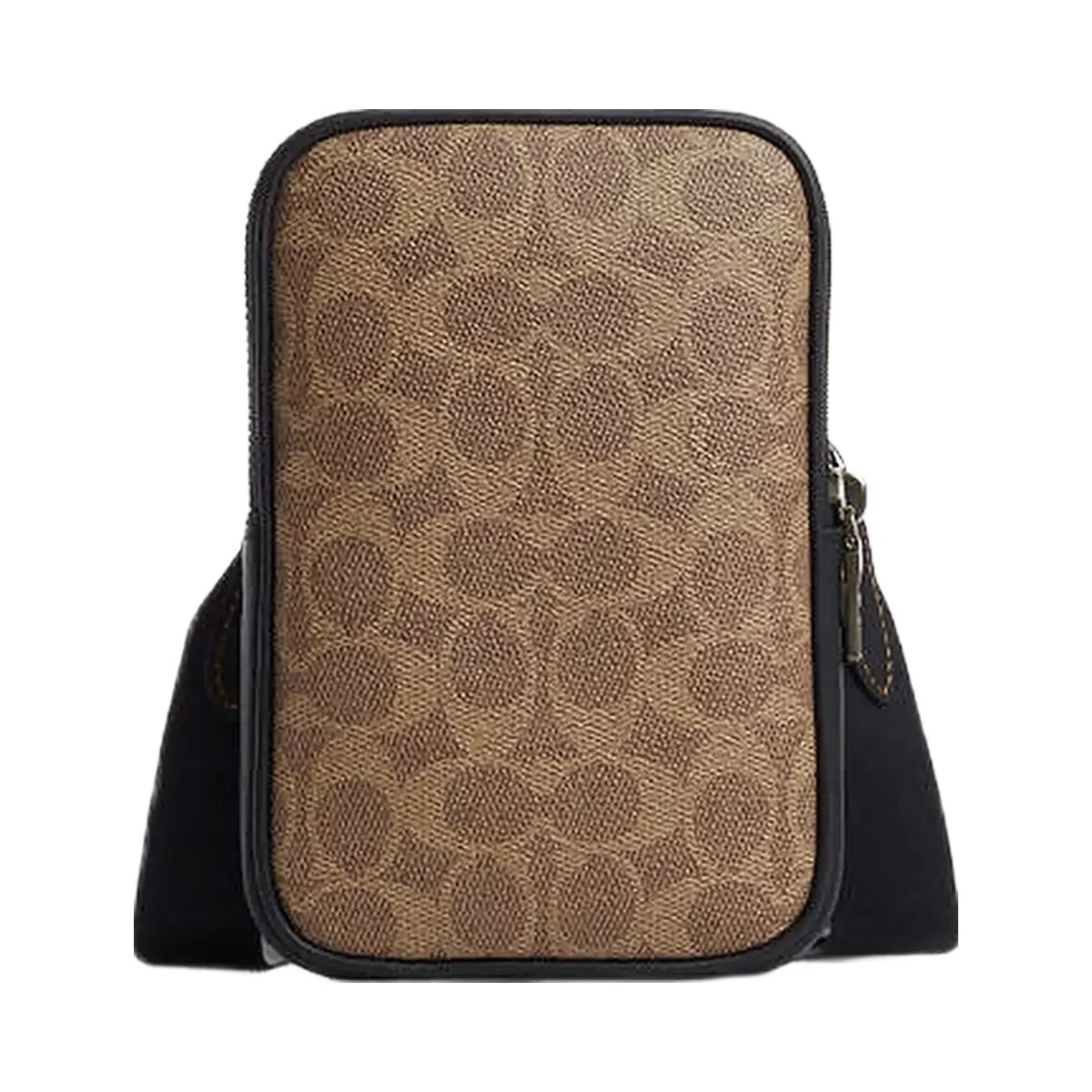 Coach Aden Crossbody Bag In Signature Canvas Signature Canvas-Qb-Tan-Black - HypeFly India View 1