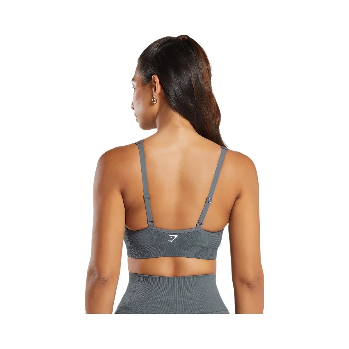 Gymshark Vital V Neck Sports Bra - Strong Grey Marl - HypeFly India View 2