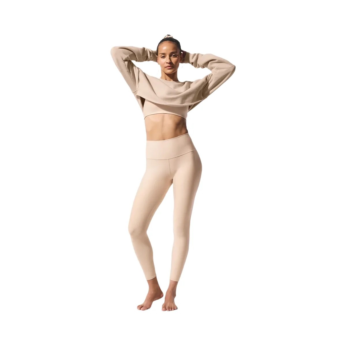 Alo Women's Extreme Cropped Pullover - Macadamia - HypeFly India View 5