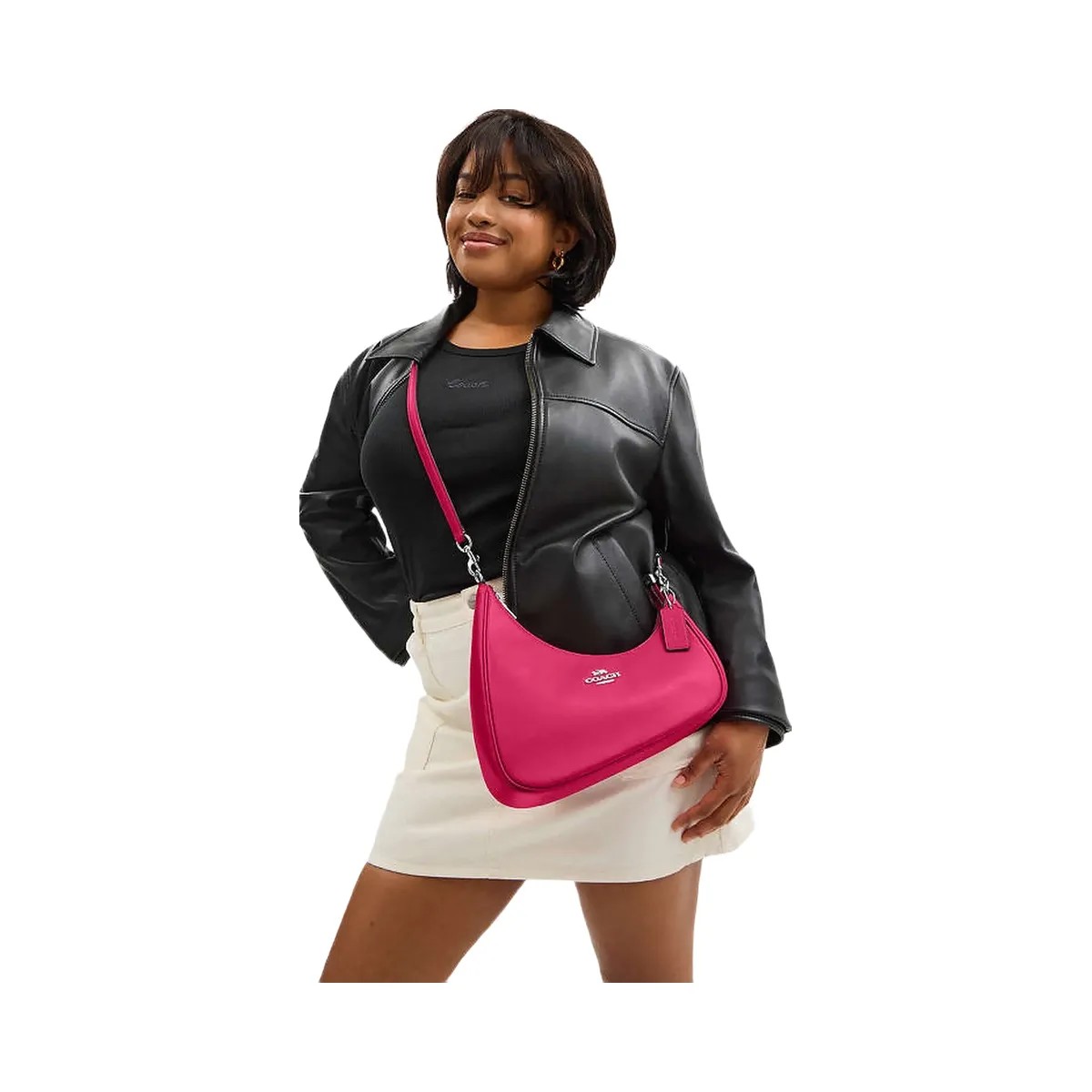 Coach Twisted Teri Shoulder Bag Smooth Leather-Sv-Dragon Fruit - HypeFly India View 3