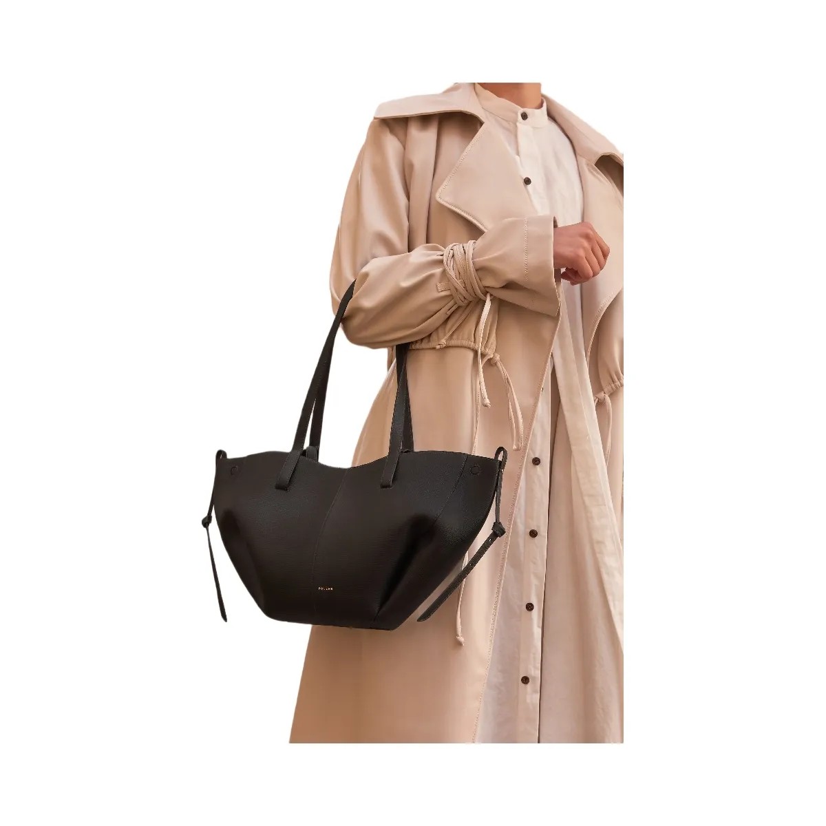 Polene Cyme Mini Textured Black - HypeFly India View 5