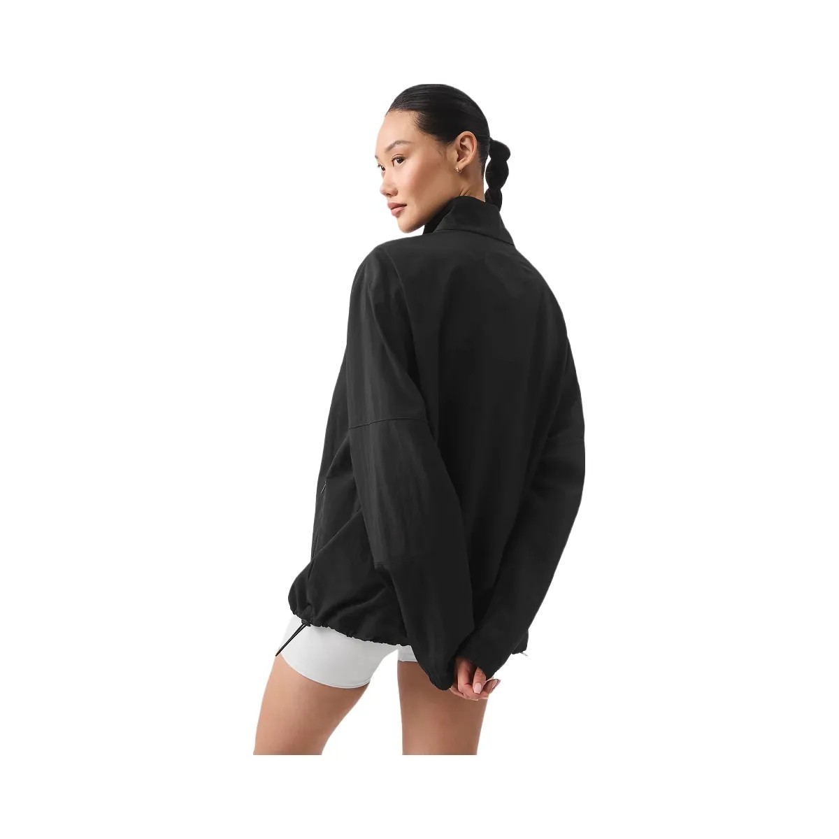 Alo Women's Light Weight Takeaway Track Pullover - Black - HypeFly India View 2