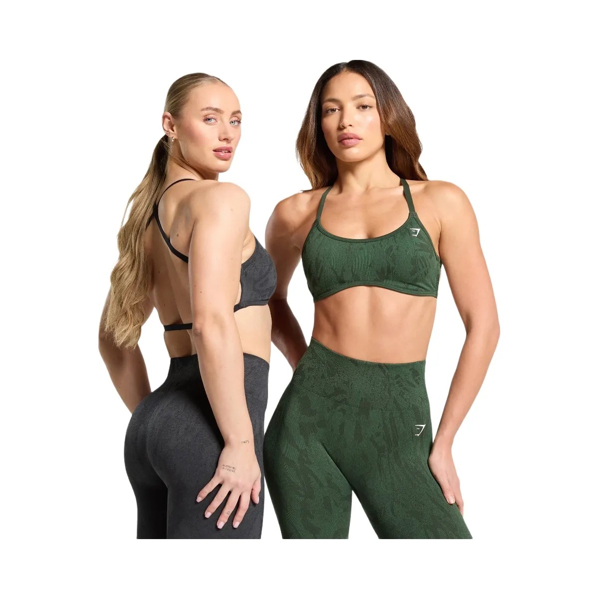 Gymshark Adapt Camo Cross Back Sports Bra - Asphalt Grey/Black - HypeFly India View 5