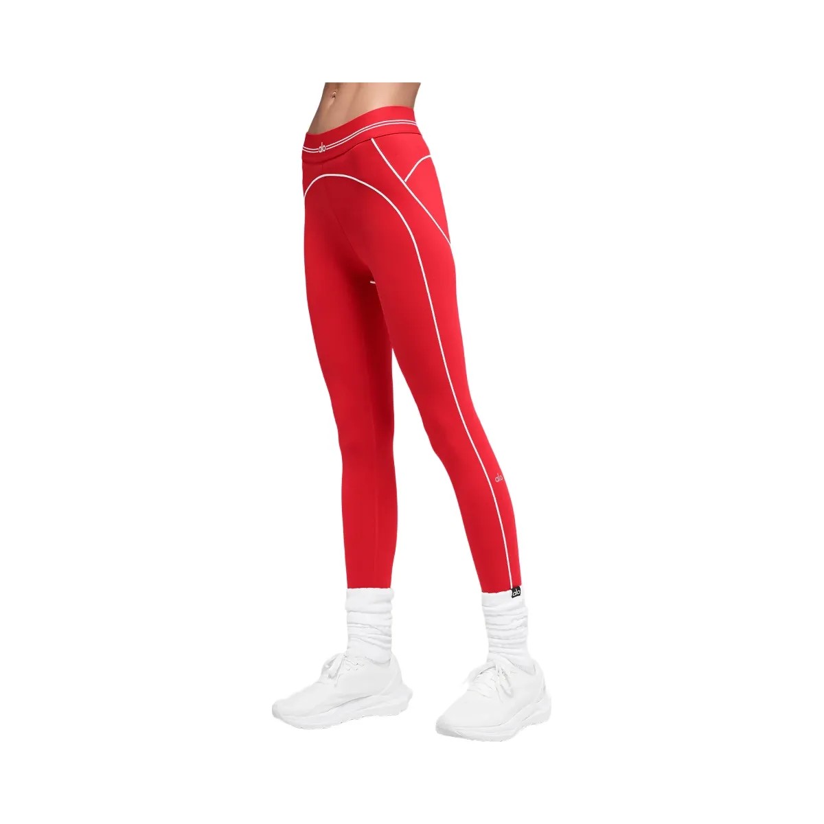 Alo Women's Airbrush High-Waist 7/8 Heart Throb Legging - Bright Red/White - HypeFly India View 4