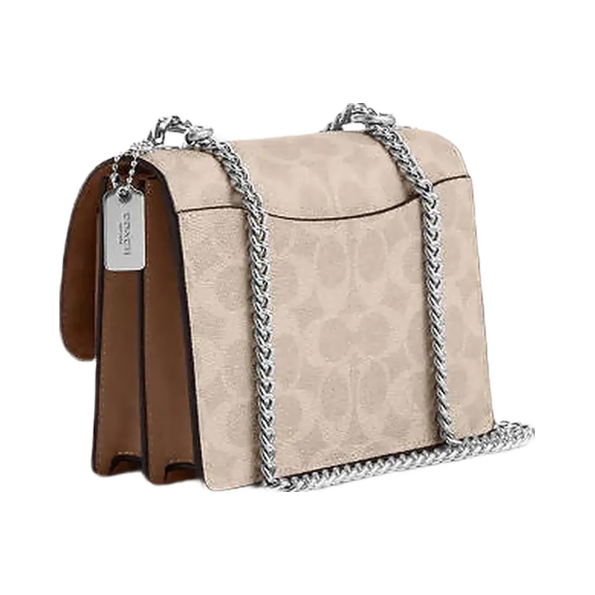 Coach Mini Klare Crossbody Bag In Signature Canvas Signature Canvas-Silver-Sand-Taupe - HypeFly India View 4