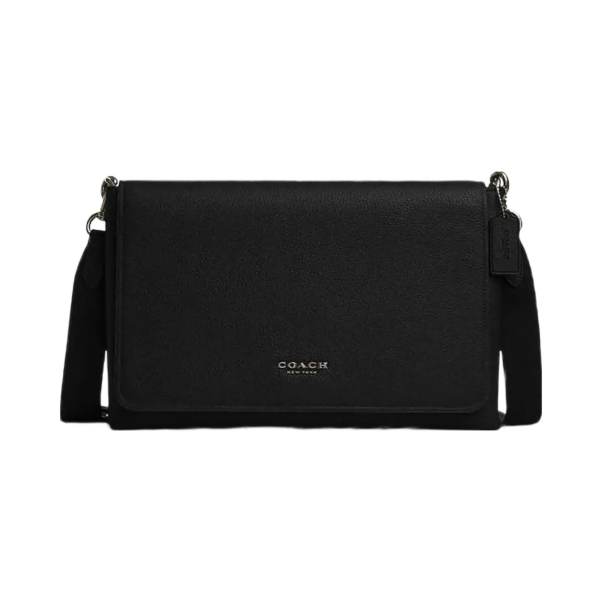 Coach Caleb Messenger Bag Pebbled Leather-Gunmetal-Black - HypeFly India View 1