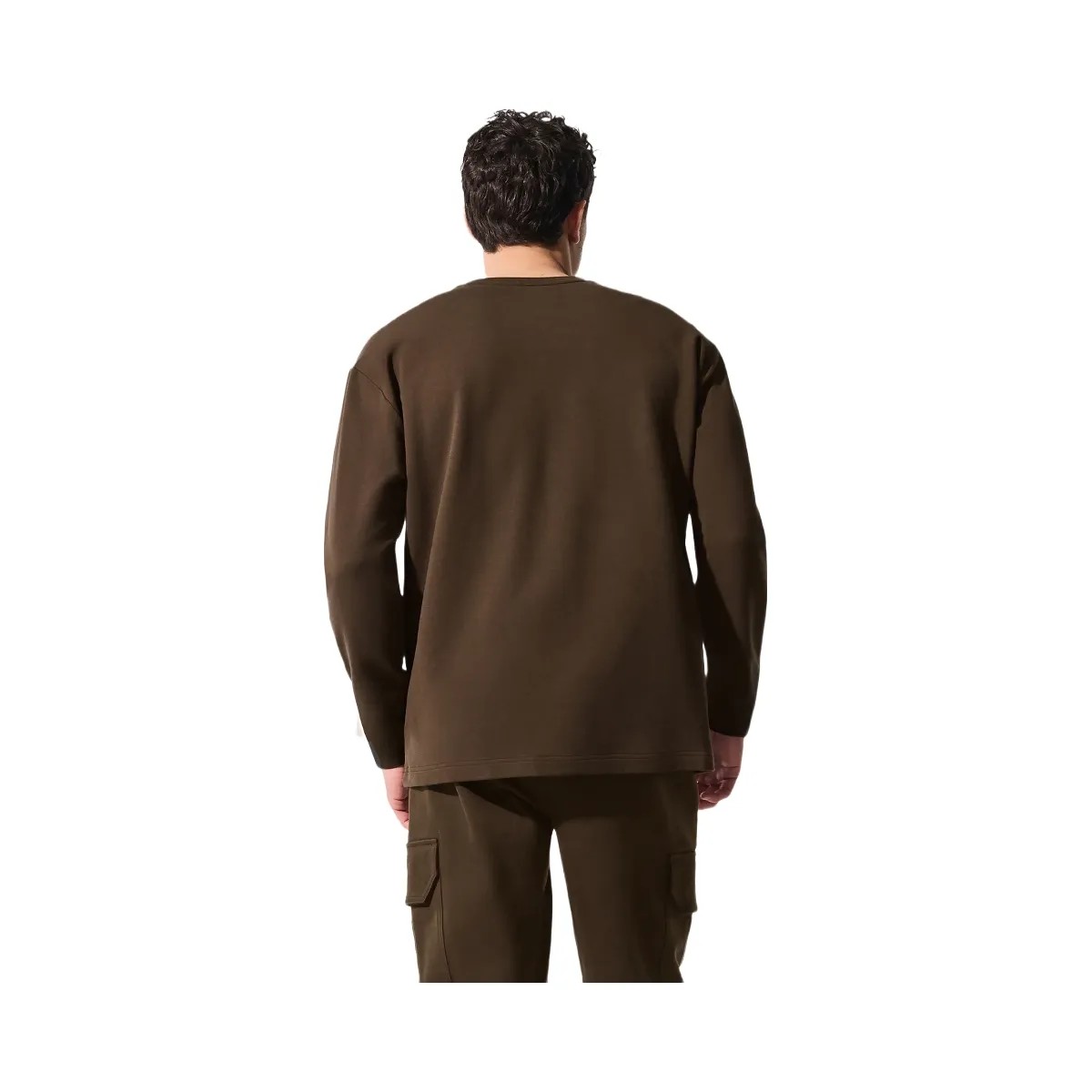 Alo Men's Double Take Long Sleeve Crew - Espresso - HypeFly India View 2