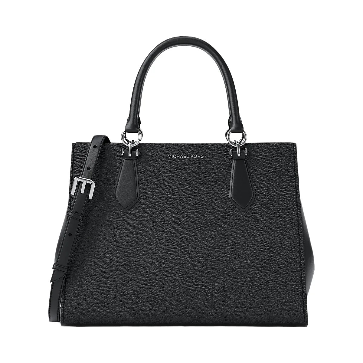 Michael Kors Marilyn Medium Saffiano Leather Satchel Black - HypeFly India View 1