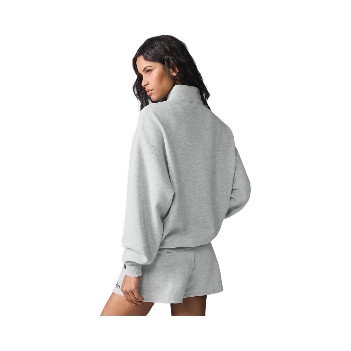 Alo Women's Accolade 1/4 Zip Pullover - Athletic Heather Grey - HypeFly India View 4