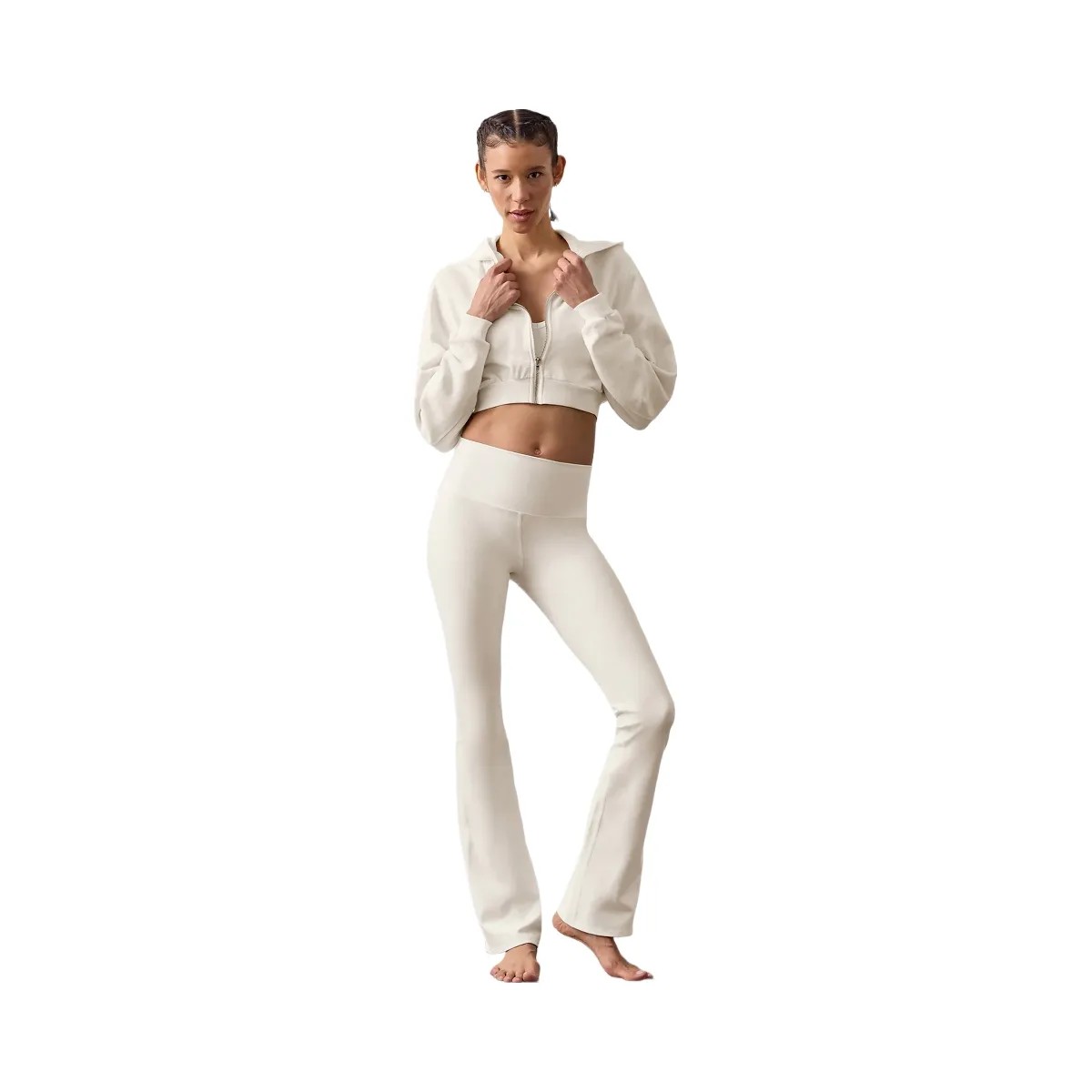 Alo Women's Airbrush High-Waist Bootcut Legging - Ivory - HypeFly India View 4