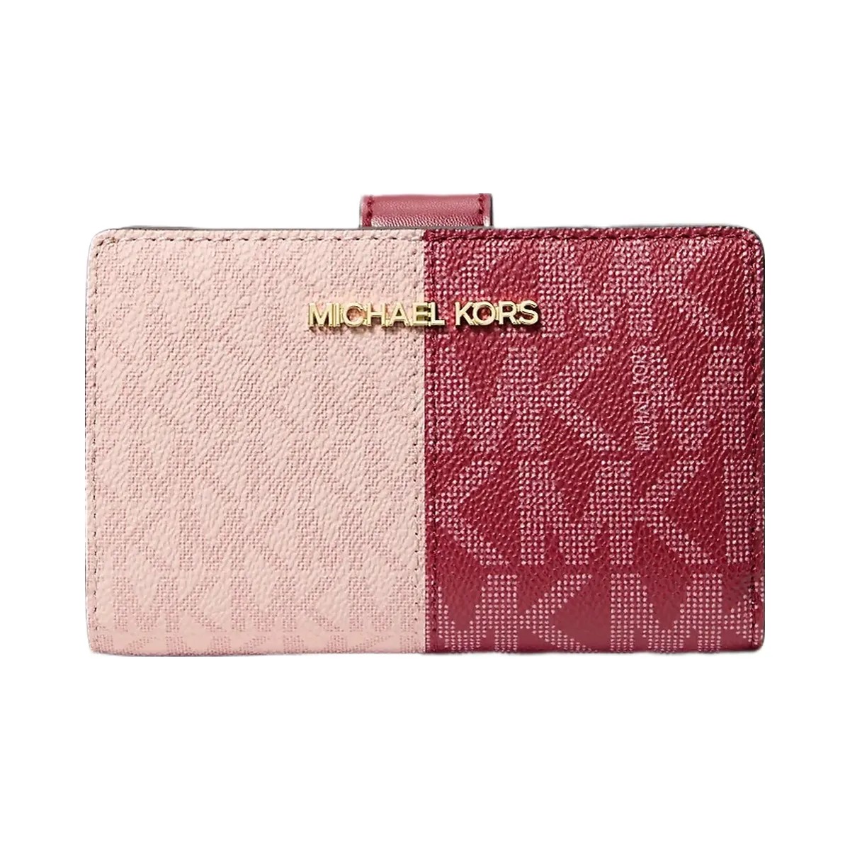 Michael Kors Jet Set Medium Two-Tone Logo Wallet Cherry Multi - HypeFly India View 1