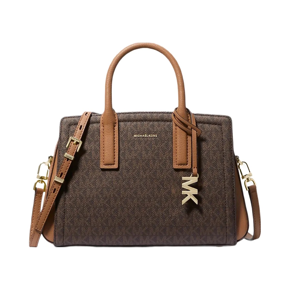 Michael Kors Laila Small Signature Logo Satchel Brn-Acorn - HypeFly India View 1