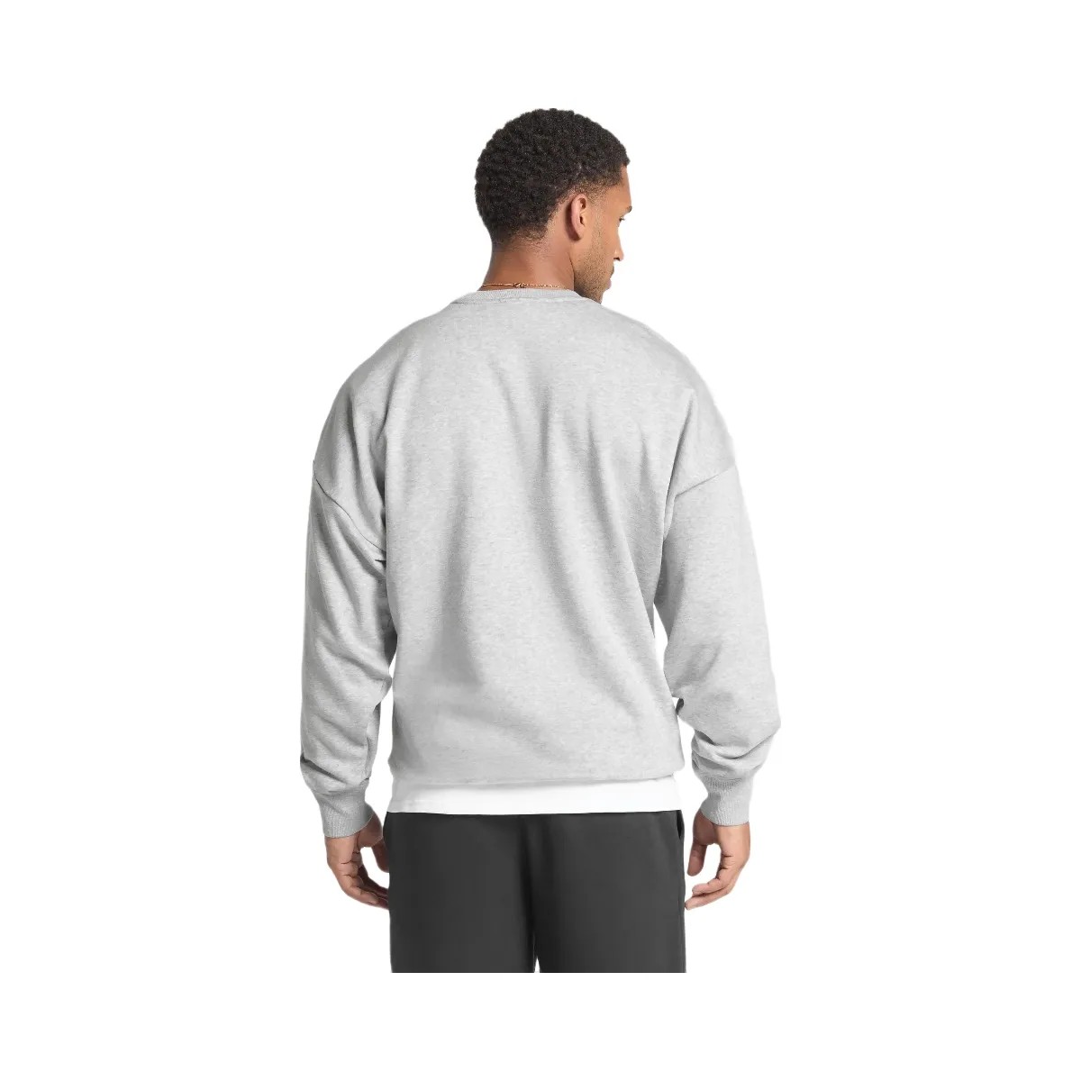 Gymshark Oversized Crest Crew - Light Grey Core Marl - HypeFly India View 2