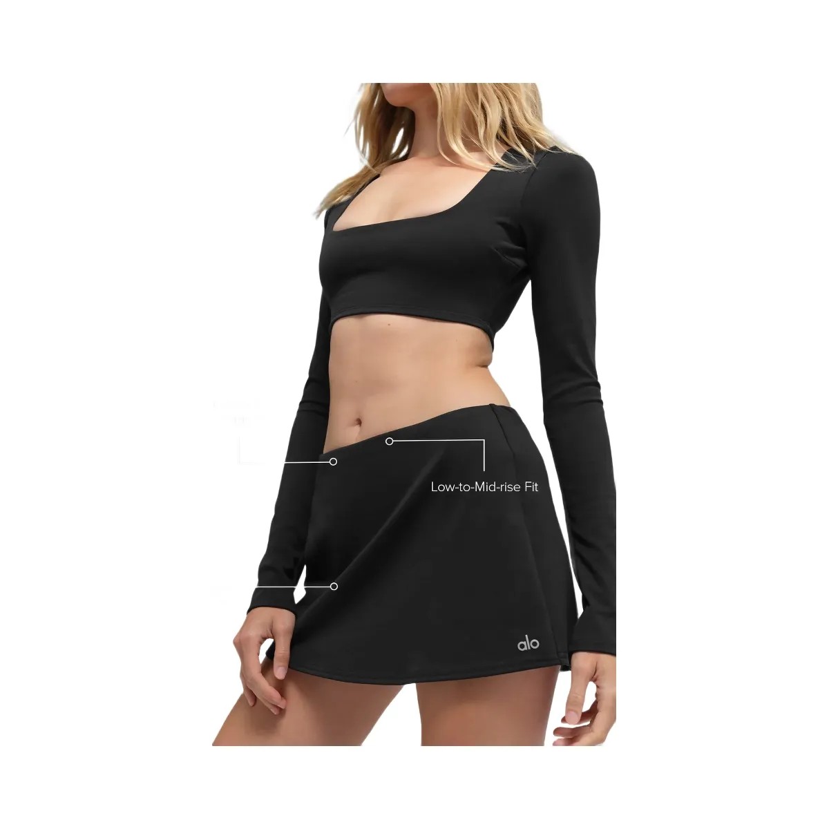 Alo Women's ALO Softsculpt Precision Mini Skirt - Black - HypeFly India View 2