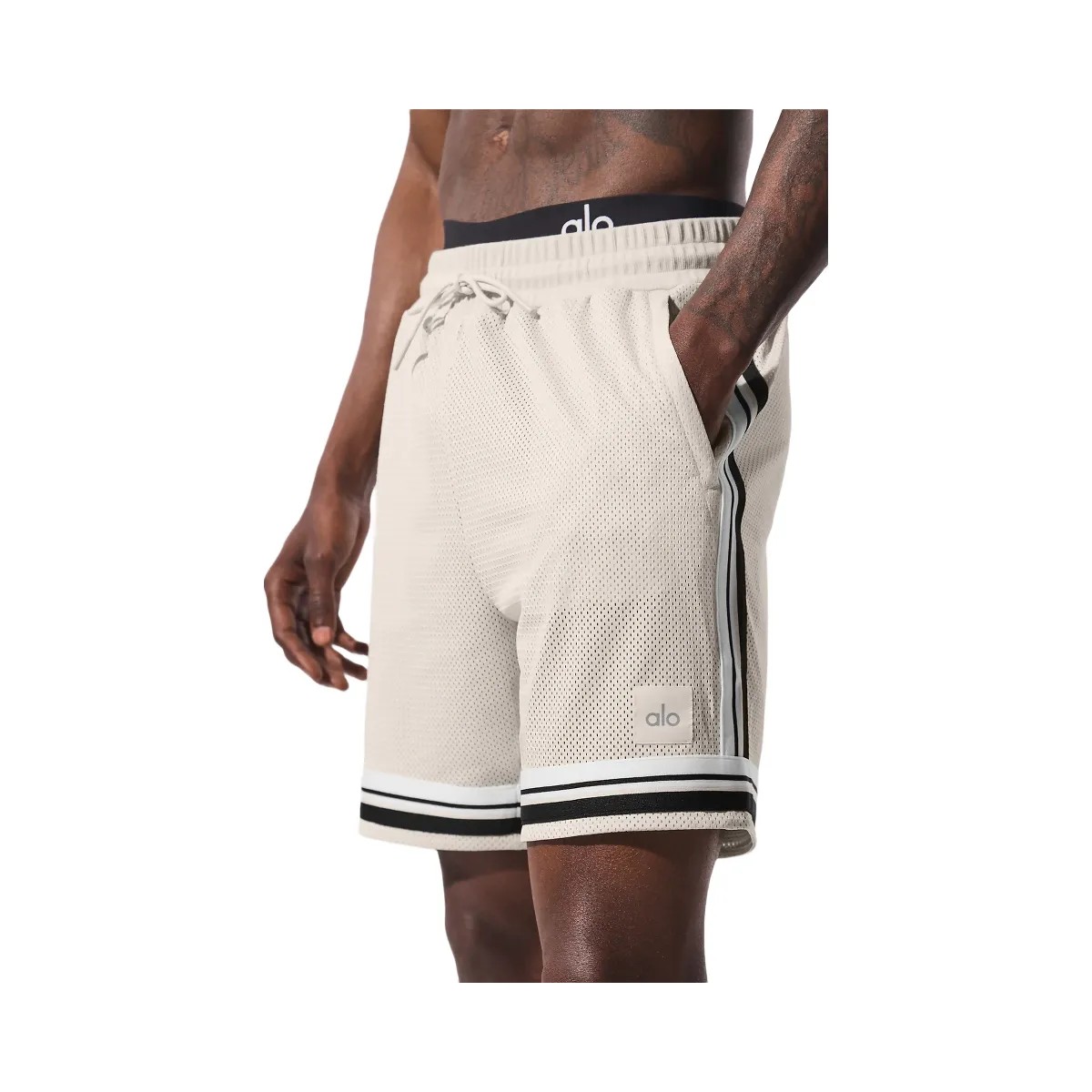 Alo Men's 7" Key Mesh Basketball Short - Bone - HypeFly India View 2