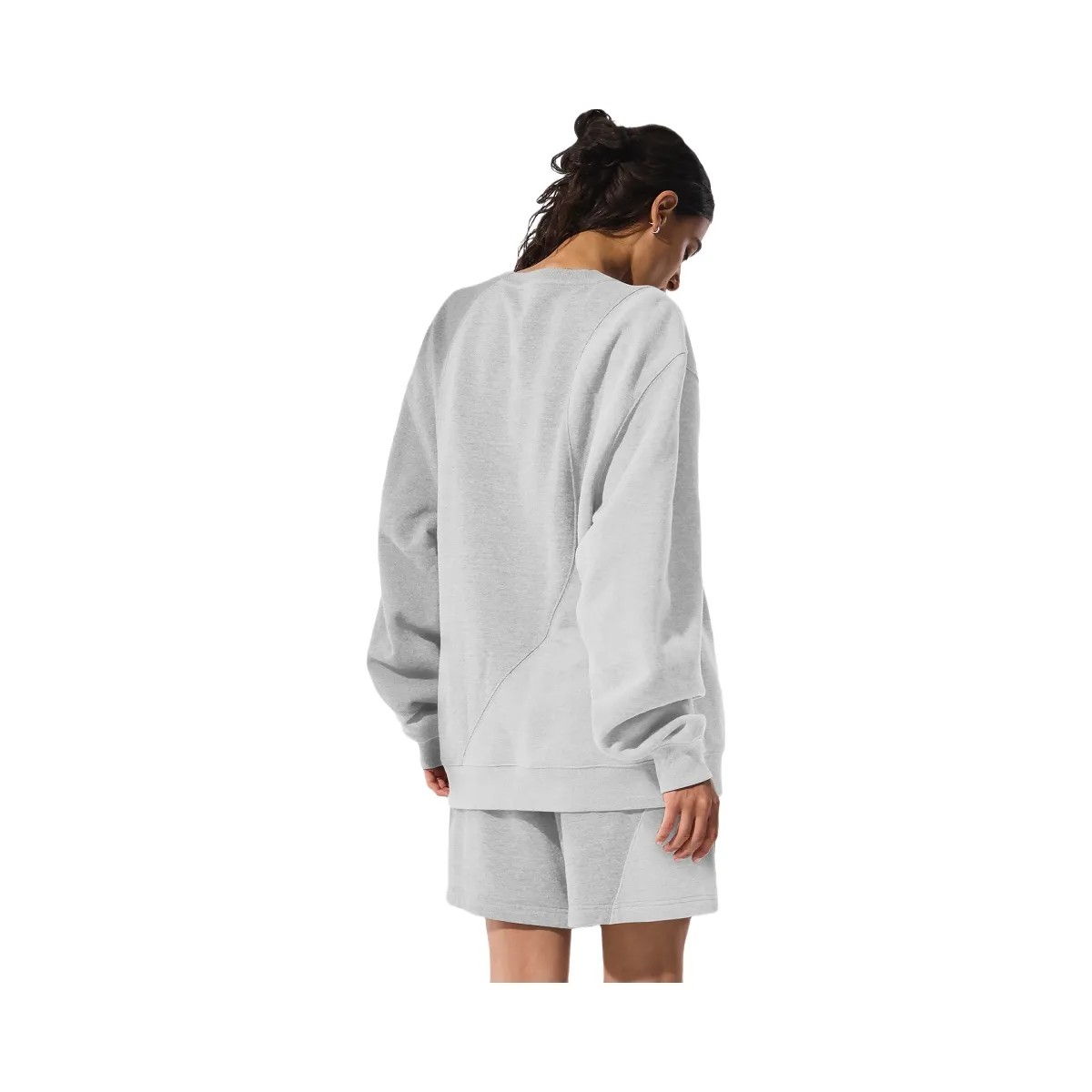 Alo Women's Make Waves Crew Neck Pullover - Athletic Heather Grey Tonal - HypeFly India View 3
