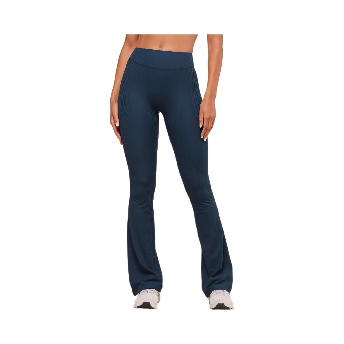 Gymshark Ribbed Flared Legging - Navy - HypeFly India View 1