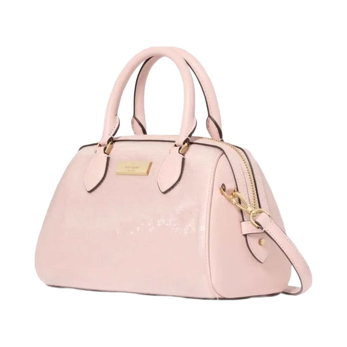 Kate Spade Madison Satin Sequin Small Dolly Duffle Rose Smoke - HypeFly India View 3